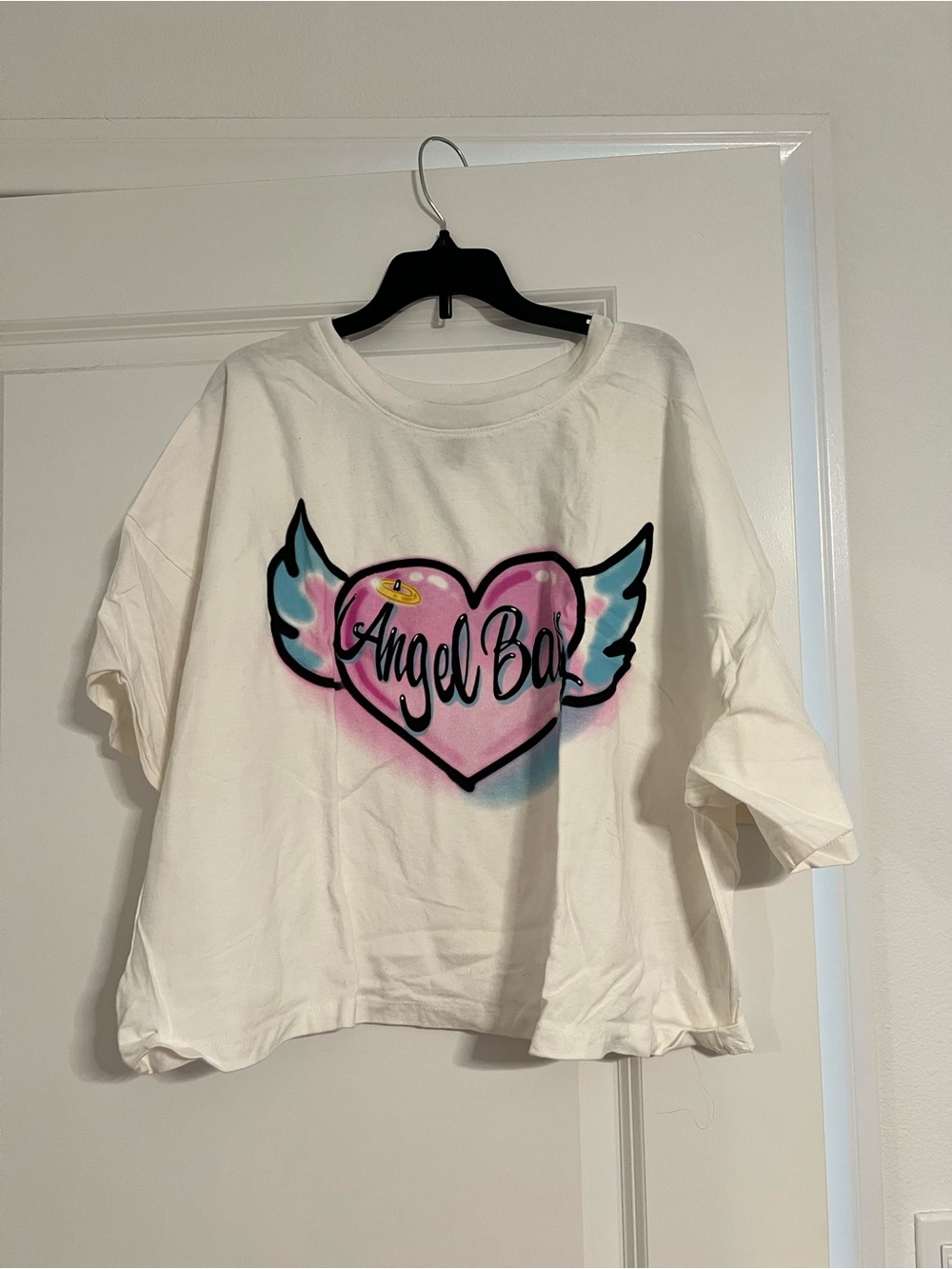 Forever 21+ "Angel Baby" Cropped Graphic Tee